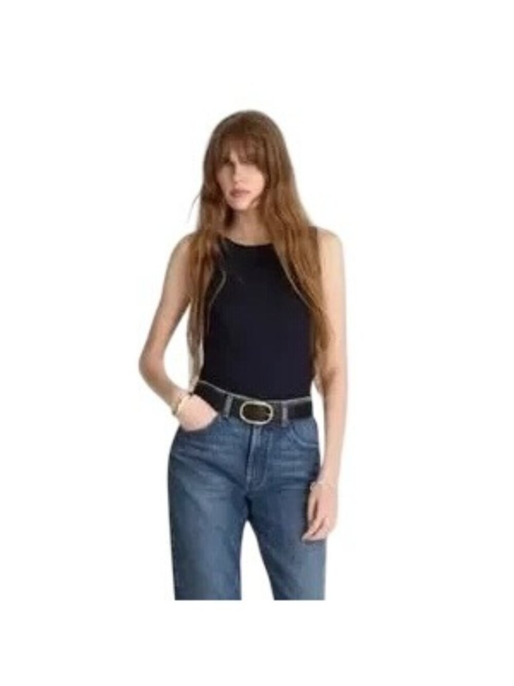 Madewell Women's Sleeveless Boatneck Merino Silk Sweater Navy Size XL NWT